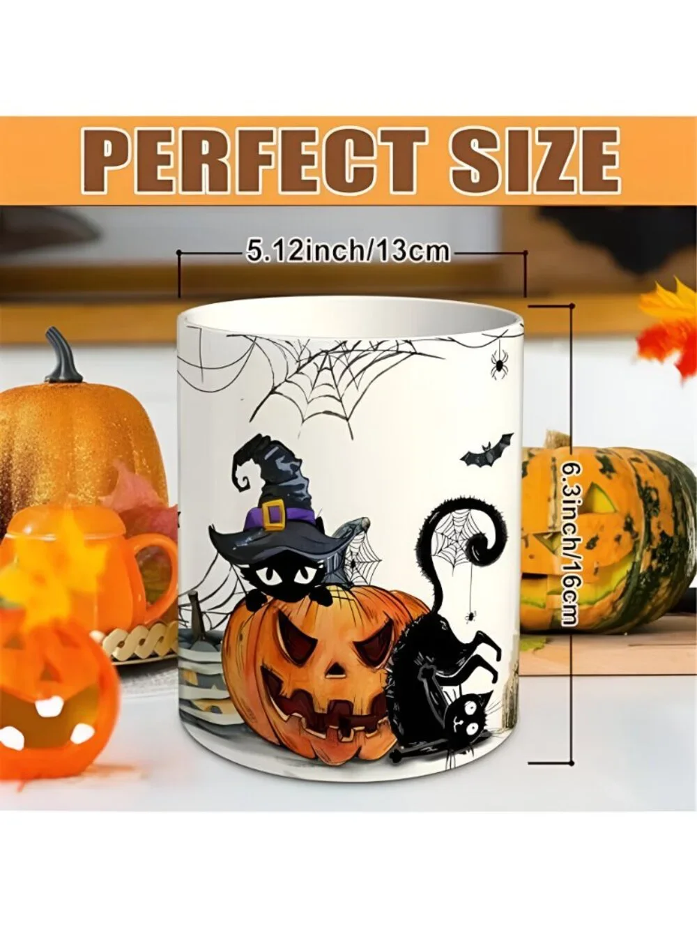 Halloween Kitchen Decor, Ceramic Halloween Cat Utensil Holder